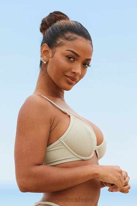 Lounge kvinnor oliv badkläder FP6J978 bikinitopp med struktur i new york