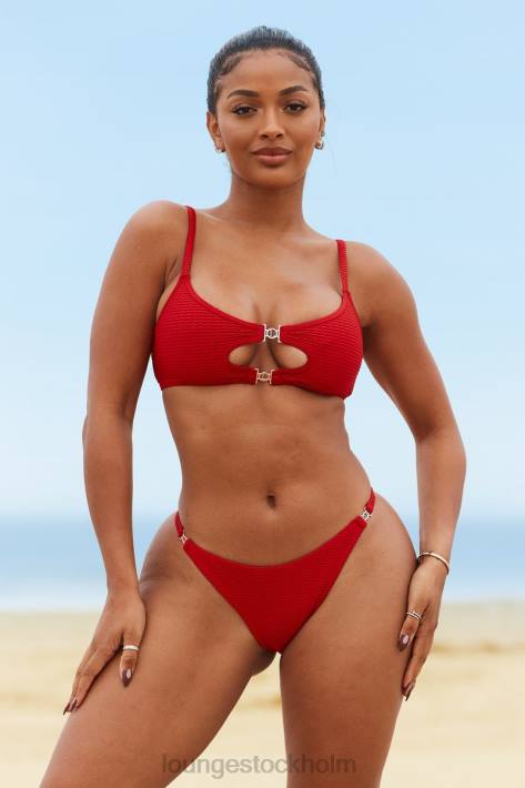 Lounge kvinnor röd badkläder FP6J988 bikinitopp med texturerad cali