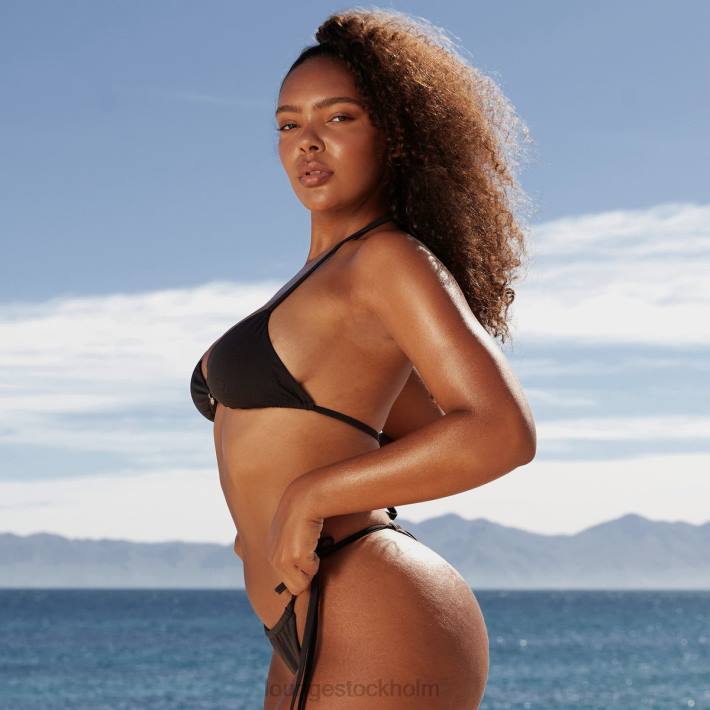 Lounge kvinnor svart badkläder FP6J1022 tan lyxig bikinitopp