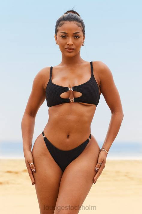 Lounge kvinnor svart badkläder FP6J990 bikinitopp med texturerad cali