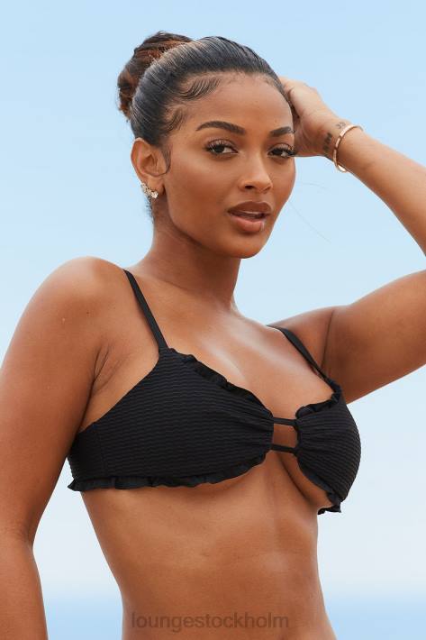 Lounge kvinnor svart badkläder FP6J998 bikinitopp med struktur i hawaii