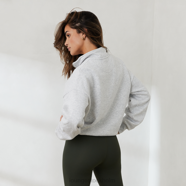 Lounge kvinnor frostmelerad kläder FP6J887 väsentlig överdimensionerad tröja med kvarts blixtlås