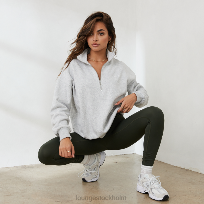 Lounge kvinnor frostmelerad kläder FP6J887 väsentlig överdimensionerad tröja med kvarts blixtlås