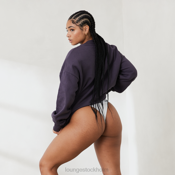 Lounge kvinnor rökt blå kläder FP6J885 oumbärlig tröja med rund hals