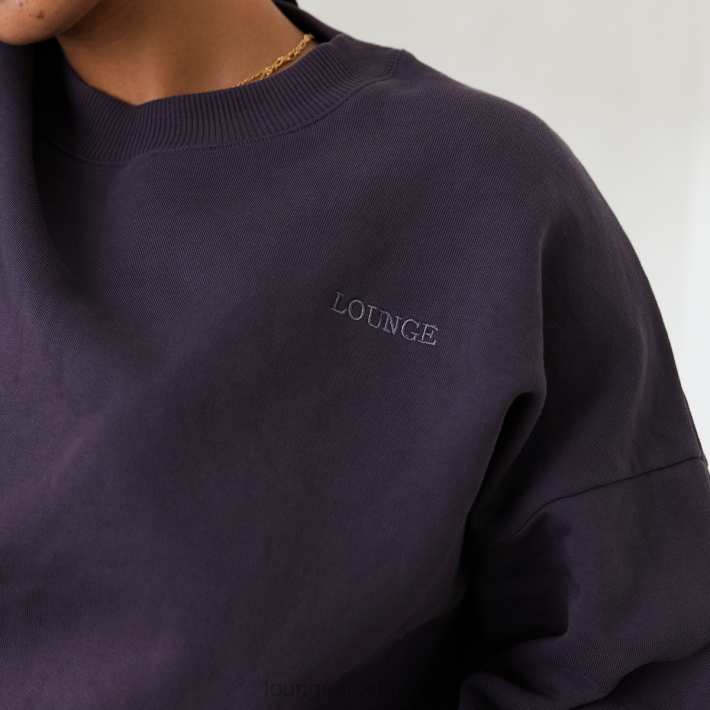 Lounge kvinnor rökt blå kläder FP6J885 oumbärlig tröja med rund hals