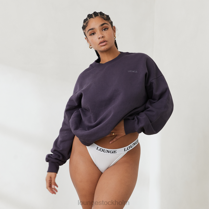 Lounge kvinnor rökt blå kläder FP6J885 oumbärlig tröja med rund hals