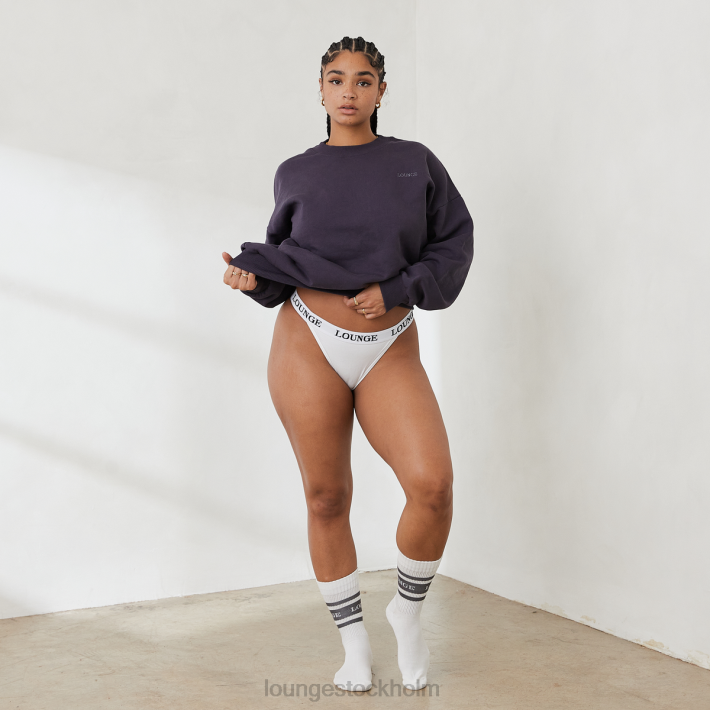 Lounge kvinnor rökt blå kläder FP6J885 oumbärlig tröja med rund hals