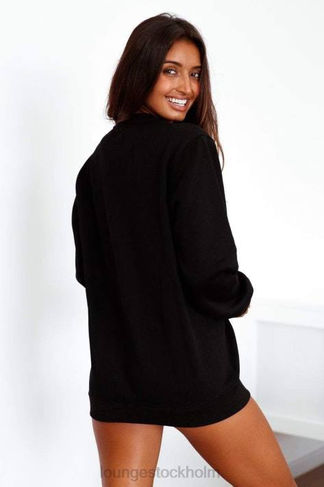 Lounge kvinnor svart kläder FP6J864 tröja med rund hals