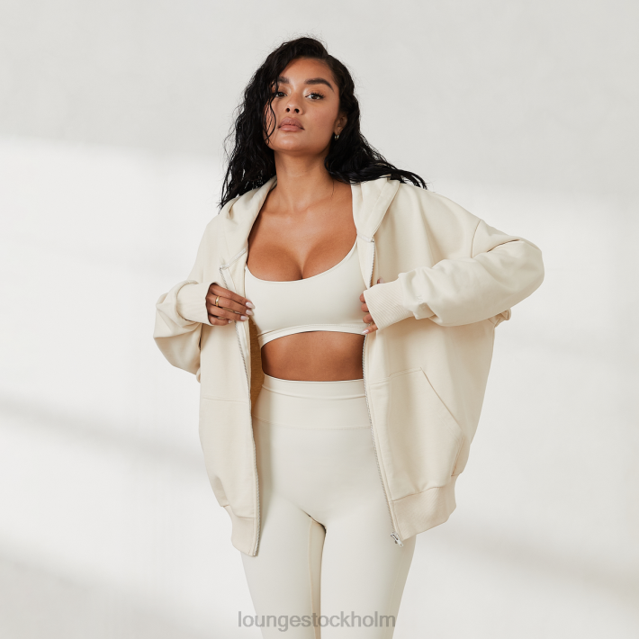 Lounge kvinnor ben kläder FP6J807 oversized hoodie med dragkedja x jess hunt