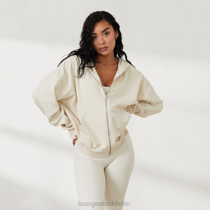 Lounge kvinnor ben kläder FP6J807 oversized hoodie med dragkedja x jess hunt