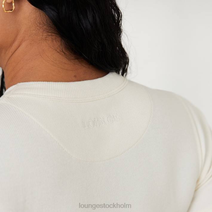 Lounge kvinnor benvit kläder FP6J813 ribbad t-shirt body x jess hunt