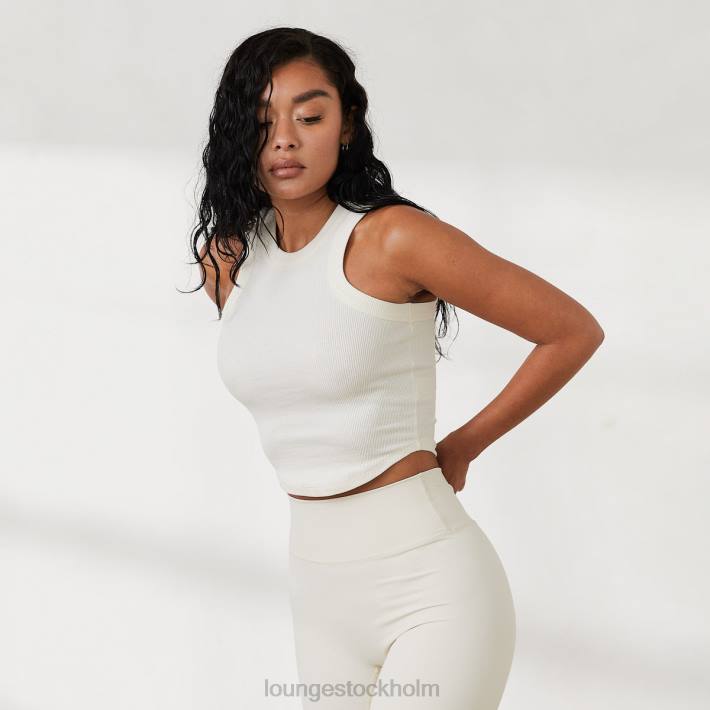 Lounge kvinnor benvit kläder FP6J814 ribbad racerback top x jess hunt