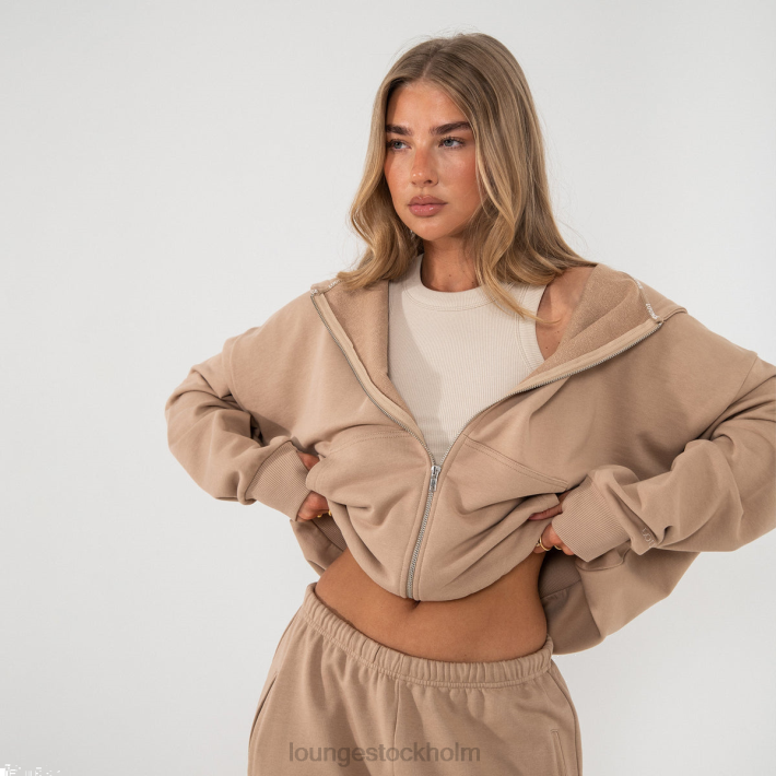 Lounge kvinnor kola kläder FP6J811 oversized hoodie med dragkedja x jess hunt