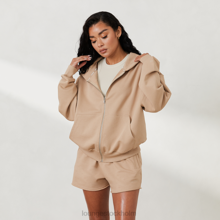 Lounge kvinnor kola kläder FP6J811 oversized hoodie med dragkedja x jess hunt
