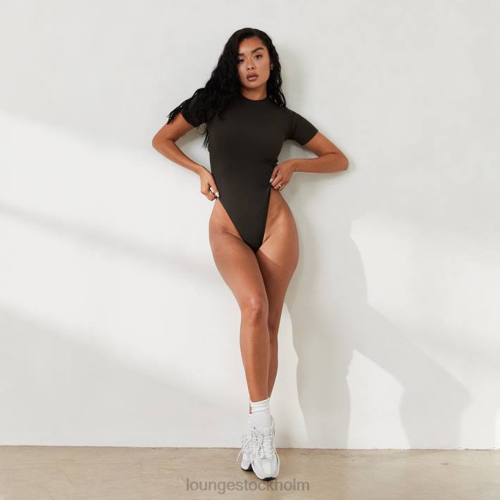 Lounge kvinnor tvättad svart kläder FP6J801 ribbad t-shirt body x jess hunt