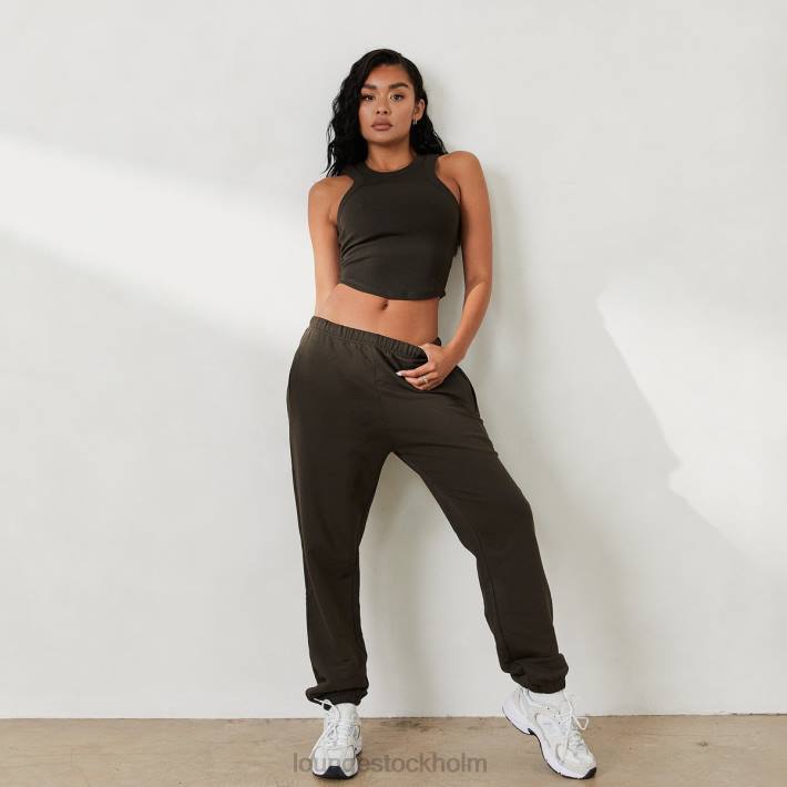 Lounge kvinnor tvättad svart kläder FP6J803 ribbad racerback top x jess hunt