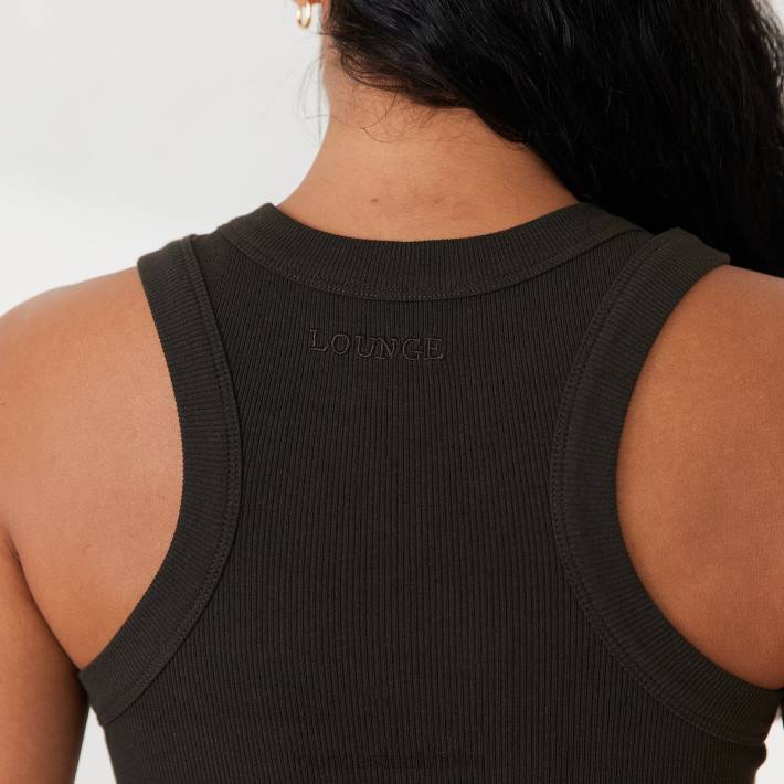 Lounge kvinnor tvättad svart kläder FP6J803 ribbad racerback top x jess hunt