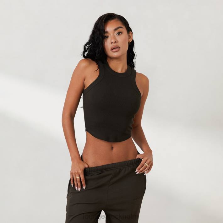 Lounge kvinnor tvättad svart kläder FP6J803 ribbad racerback top x jess hunt