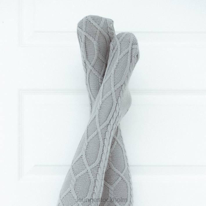 Lounge kvinnor grå kläder FP6J915 knähöga mysiga stickade strumpor