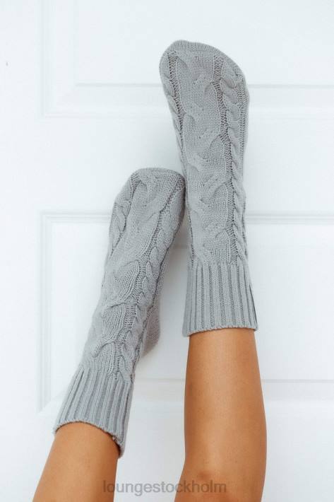 Lounge kvinnor grå kläder FP6J935 mysiga stickade strumpor