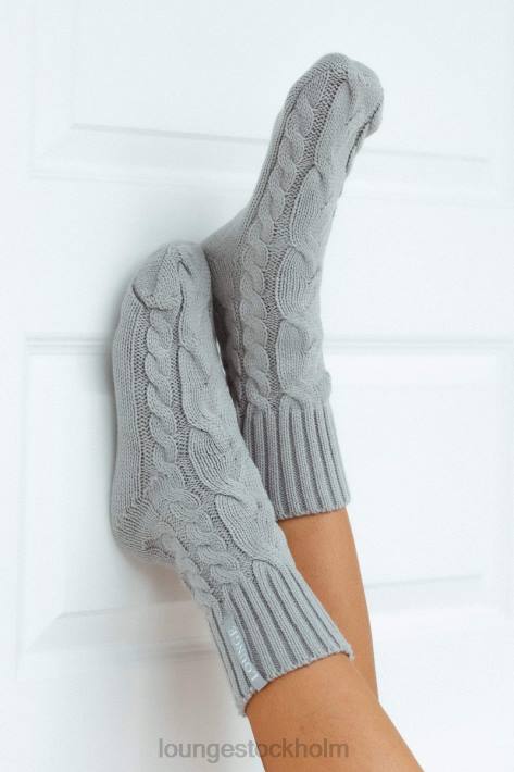 Lounge kvinnor grå kläder FP6J935 mysiga stickade strumpor