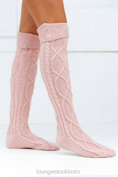 Lounge kvinnor rosa kläder FP6J963 knähöga mysiga stickade strumpor