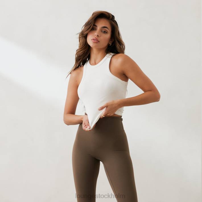 Lounge kvinnor benvit kläder FP6J835 väsentlig ribbad racerback-topp