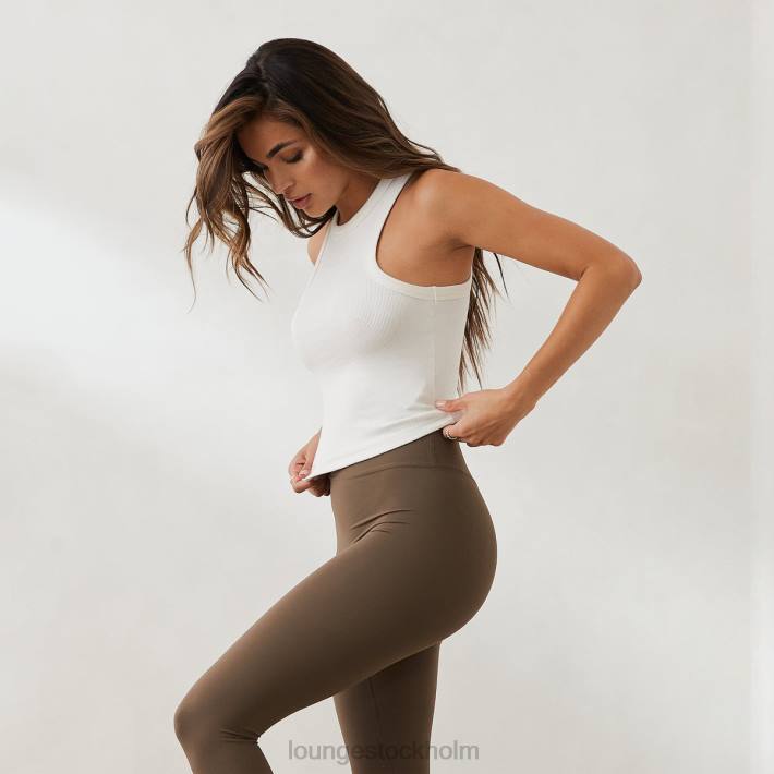 Lounge kvinnor benvit kläder FP6J835 väsentlig ribbad racerback-topp