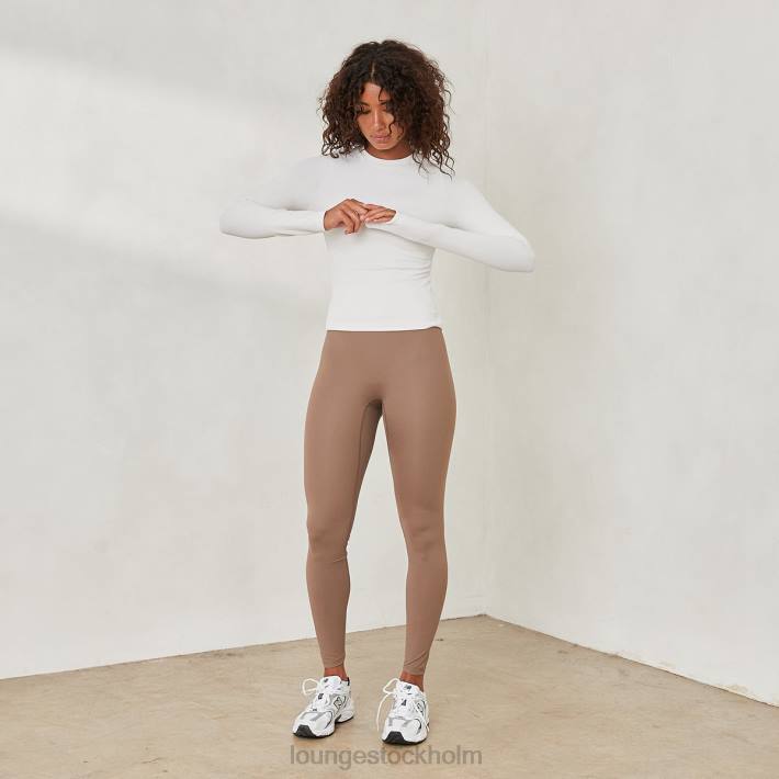 Lounge kvinnor benvit kläder FP6J840 väsentlig ribbad långärmad topp