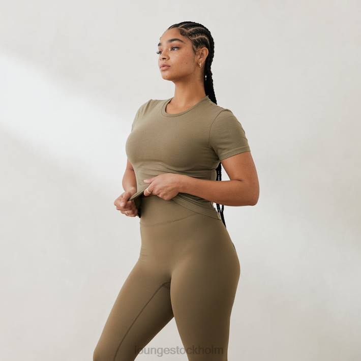 Lounge kvinnor oliv kläder FP6J832 väsentlig kortärmad t-shirt