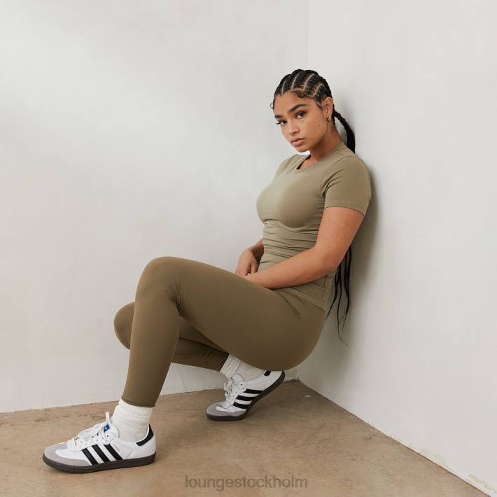 Lounge kvinnor oliv kläder FP6J832 väsentlig kortärmad t-shirt