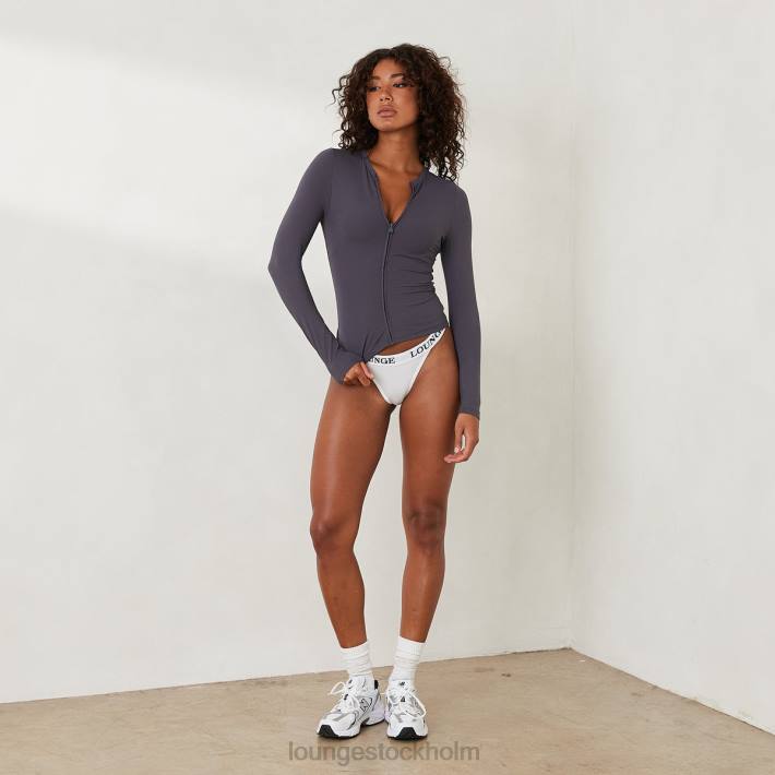 Lounge kvinnor rökt blå kläder FP6J861 väsentlig långärmad topp med dragkedja