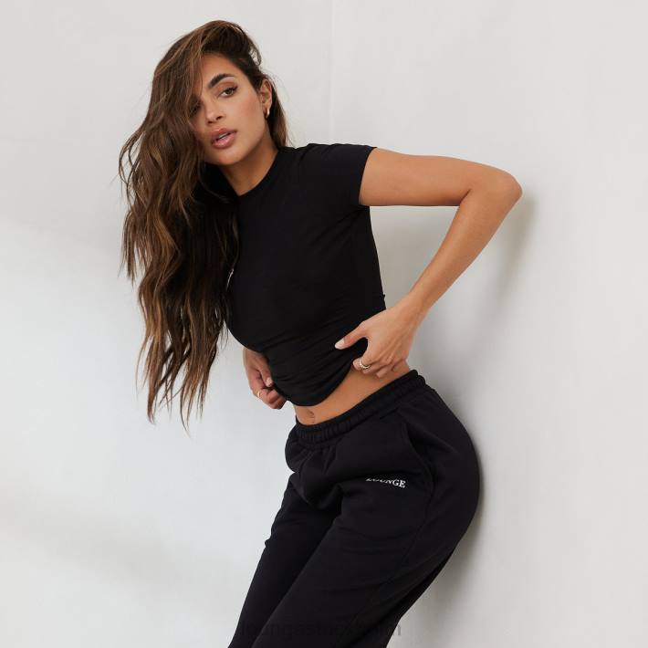 Lounge kvinnor svart kläder FP6J834 väsentlig kortärmad t-shirt