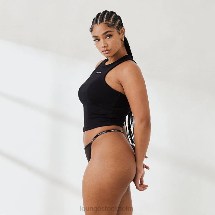 Lounge kvinnor svart kläder FP6J839 väsentlig ribbad racerback-topp