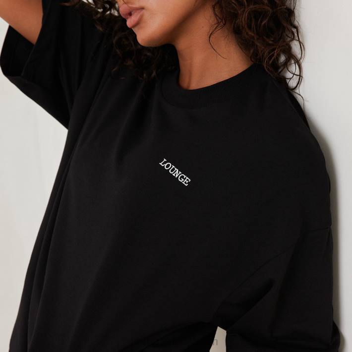 Lounge kvinnor svart kläder FP6J846 väsentlig oversized t-shirt