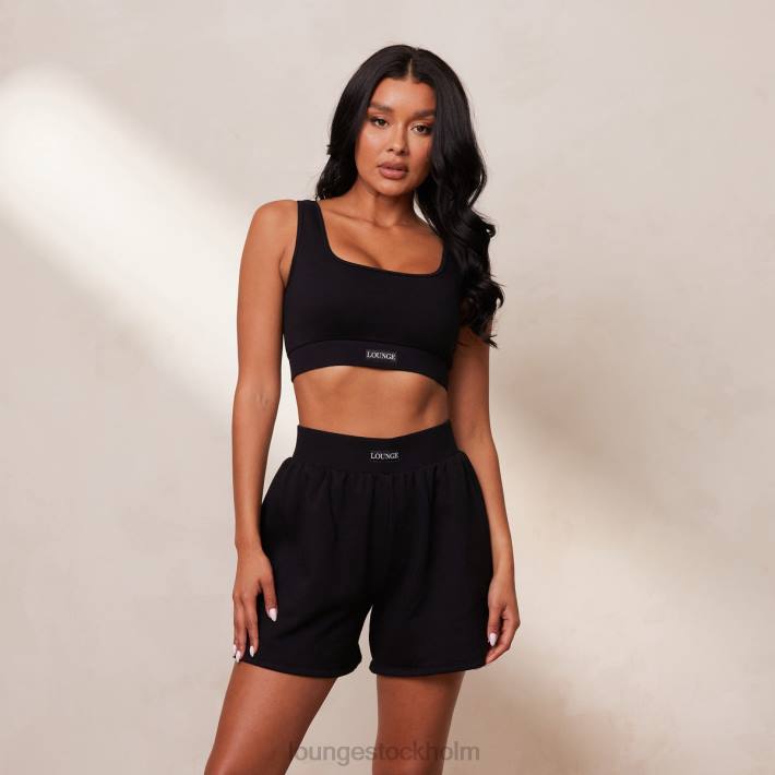 Lounge kvinnor svart kläder FP6J858 oumbärlig crop top & shorts set
