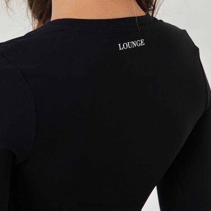 Lounge kvinnor svart kläder FP6J863 väsentlig långärmad topp med dragkedja