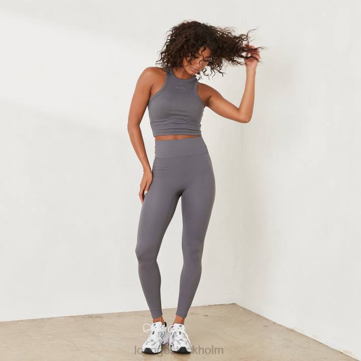 Lounge kvinnor träkol kläder FP6J838 väsentlig ribbad racerback-topp