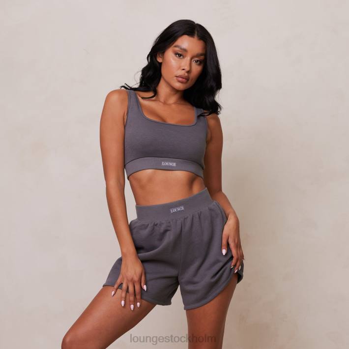 Lounge kvinnor träkol kläder FP6J860 oumbärlig crop top & shorts set