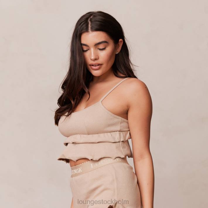 Lounge kvinnor mink kläder FP6J916 volang pyjamas cami topp