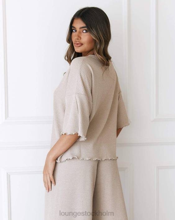 Lounge kvinnor mink kläder FP6J918 mjuk våffla pyjamastopp