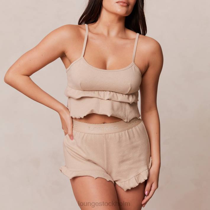 Lounge kvinnor mink kläder FP6J921 pyjamasshorts med volang