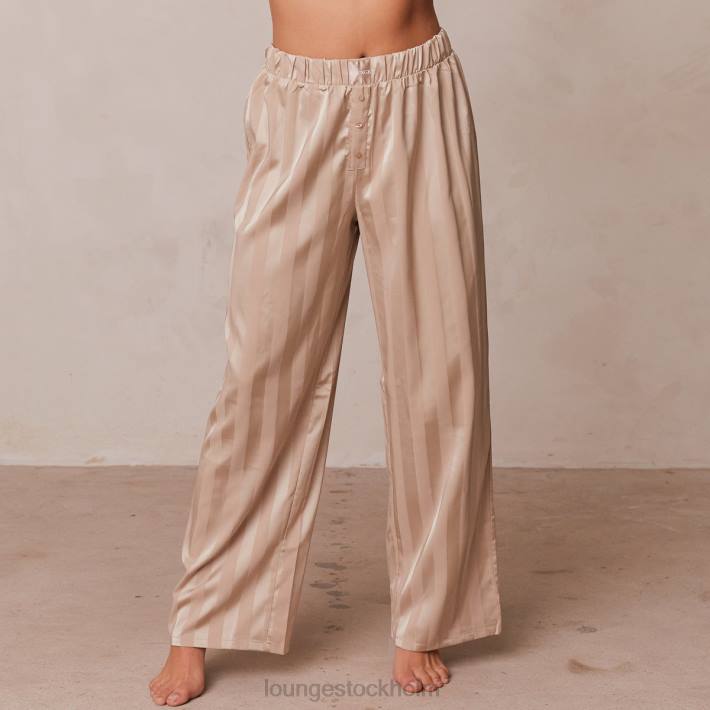 Lounge kvinnor mink kläder FP6J933 randiga pyjamasbyxor i satin