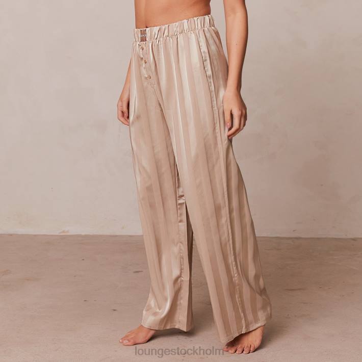 Lounge kvinnor mink kläder FP6J933 randiga pyjamasbyxor i satin