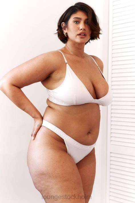 Lounge kvinnor all grädde underkläder FP6J196 bambu triangel bh & stringtrosa/kalsonger set