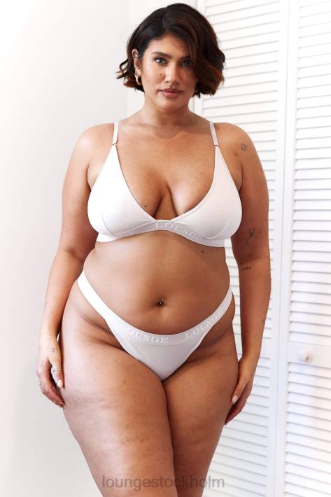 Lounge kvinnor all grädde underkläder FP6J196 bambu triangel bh & stringtrosa/kalsonger set