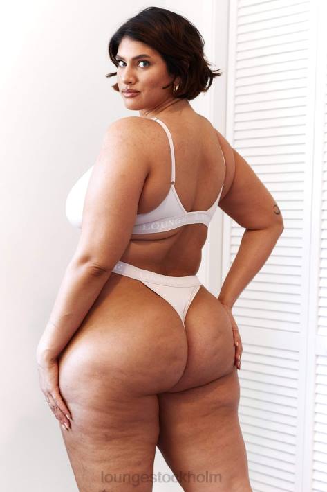 Lounge kvinnor all grädde underkläder FP6J196 bambu triangel bh & stringtrosa/kalsonger set