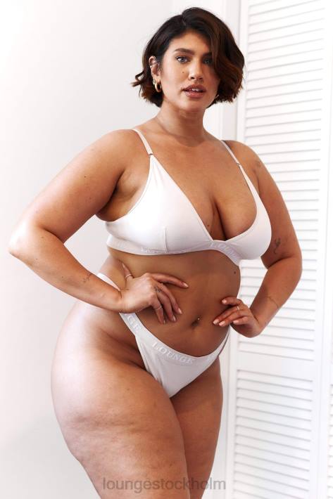 Lounge kvinnor all grädde underkläder FP6J196 bambu triangel bh & stringtrosa/kalsonger set