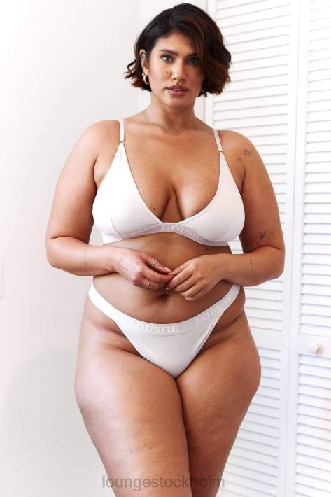 Lounge kvinnor all grädde underkläder FP6J196 bambu triangel bh & stringtrosa/kalsonger set