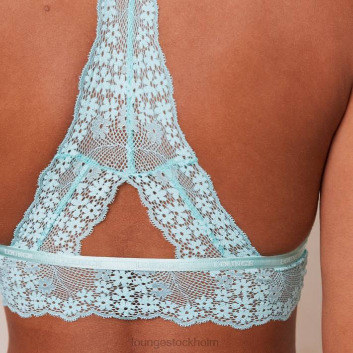 Lounge kvinnor aqua blå underkläder FP6J204 spets triangel BH & stringtrosa/kalsonger set